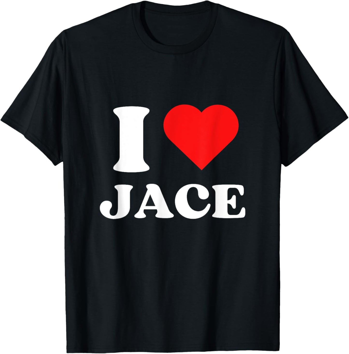 I Love Jace I Heart Jace Name Y2k Valentines Day T-Shirt - T-Shirt | Black