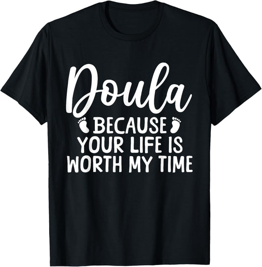 Cool Doula Design Mom Midwife Birth Worker Doula T-Shirt - T-Shirt | Black