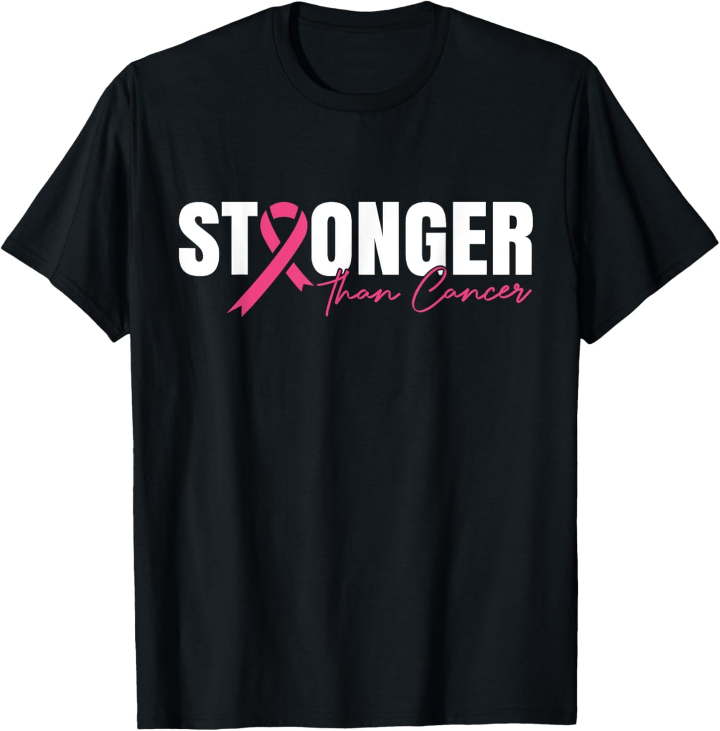 SOMMAS CANCER AWARENESS Cancer Encouragement Gift Inspirational Stronger Than Cancer T-Shirt - T-Shirt | Black