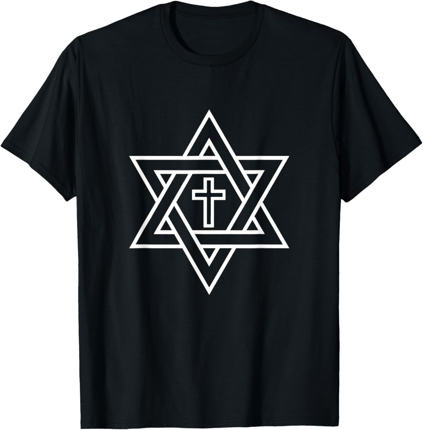 Star of David with Cross A Gift T-Shirt - T-Shirt | Black