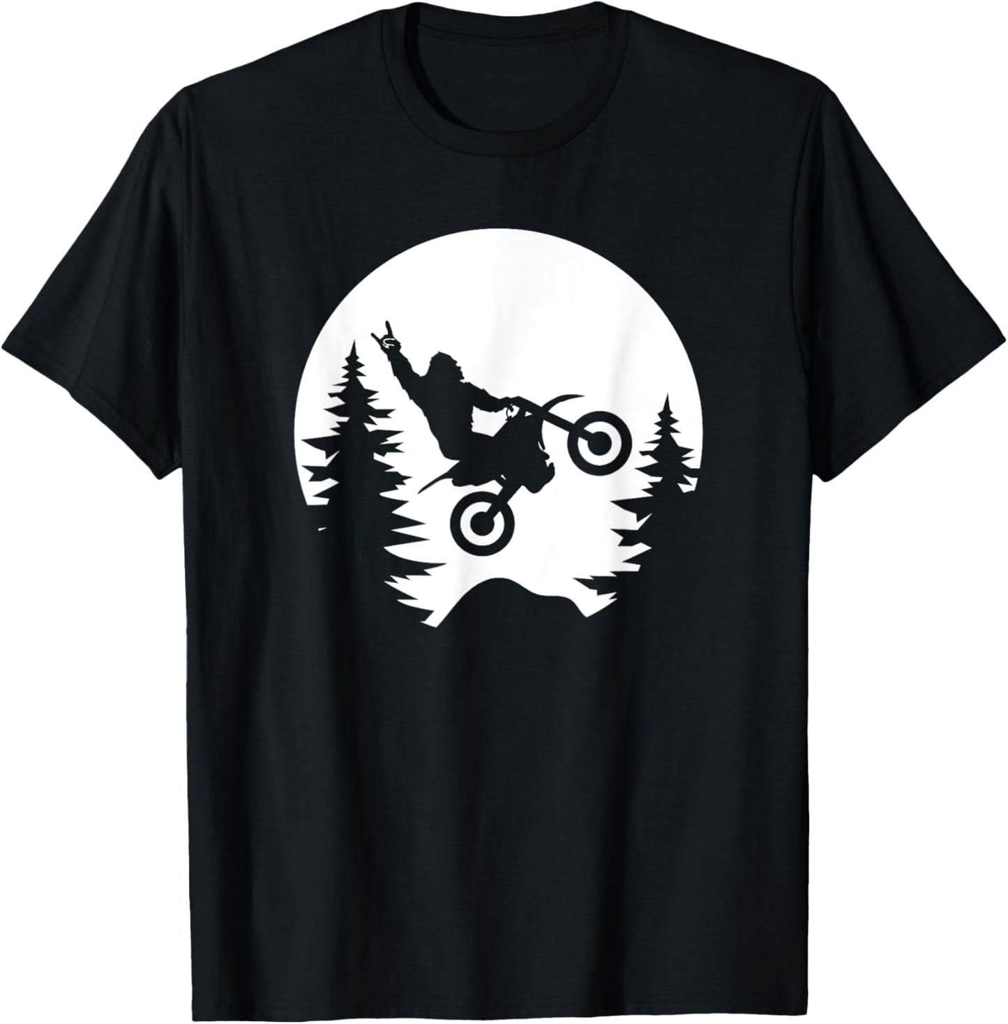 Funny Bigfoot Sasquatch Dirt Bike T-Shirt - T-Shirt | Black