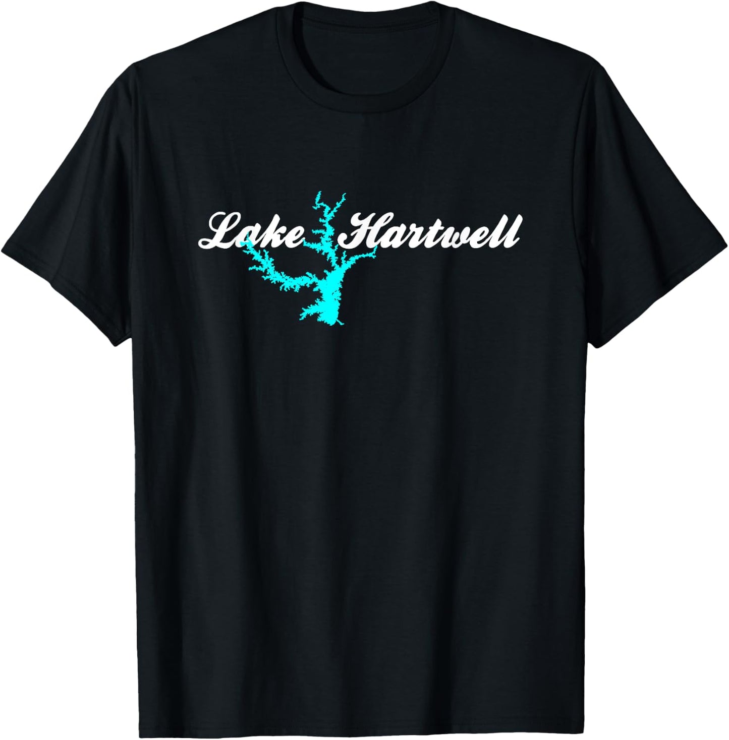 Minimalist Lake Hartwell - Georgia, South Carolina T-Shirt - T-Shirt | Black