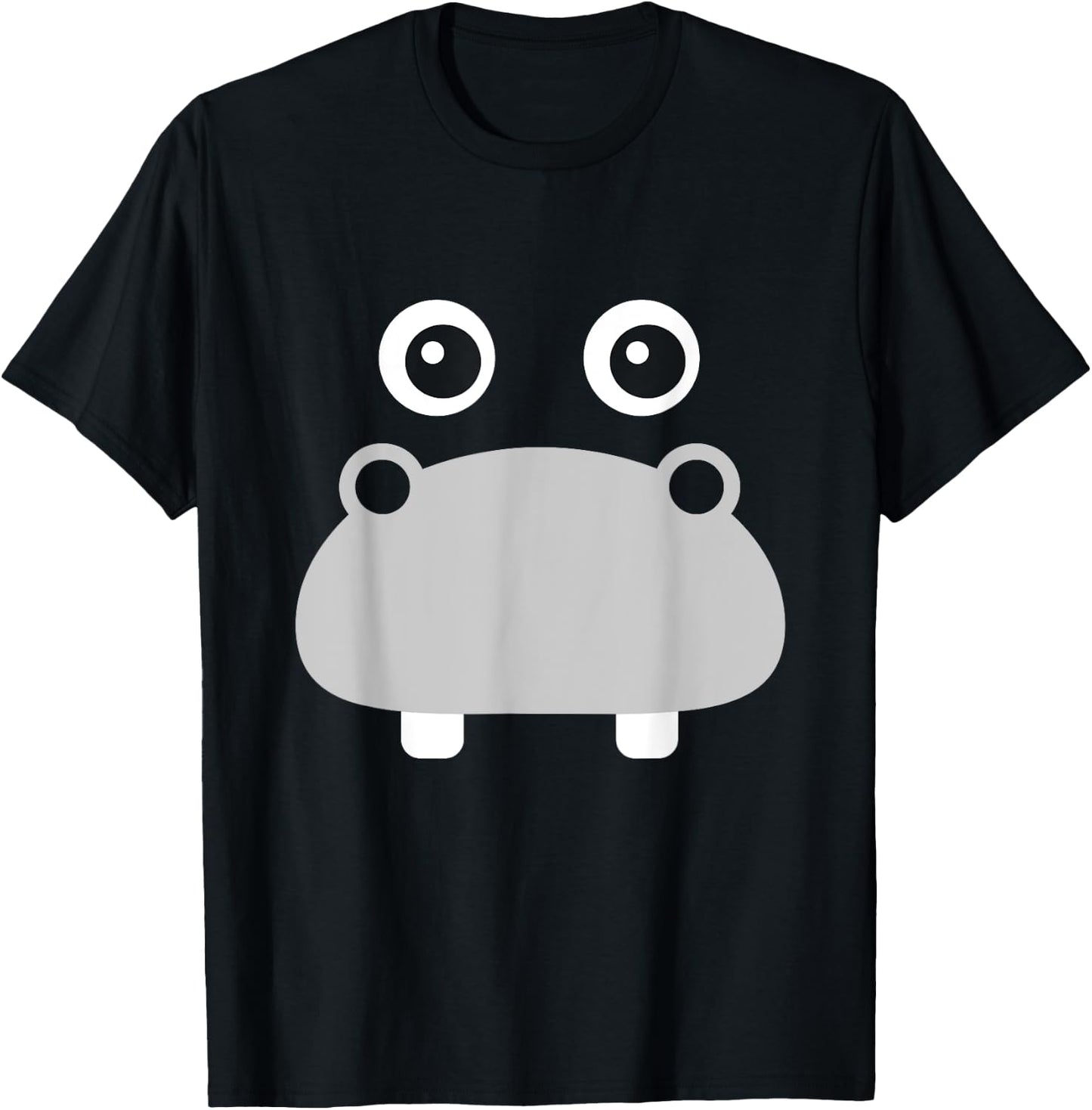 Kawaii Hippo Face Easy Animal Costume T-Shirt - T-Shirt | Black