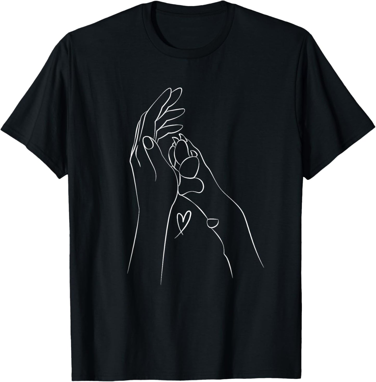 Dog And People Punch Hand Dog Friendship Fist Bump Dog's Paw T-Shirt - T-Shirt | Black