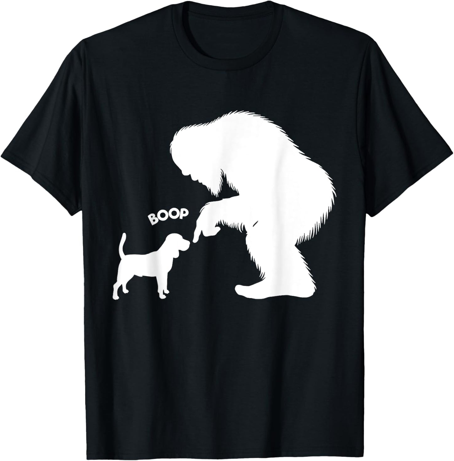Funny Bigfoot Sasquatch Beagle Boop T-Shirt - T-Shirt | Black