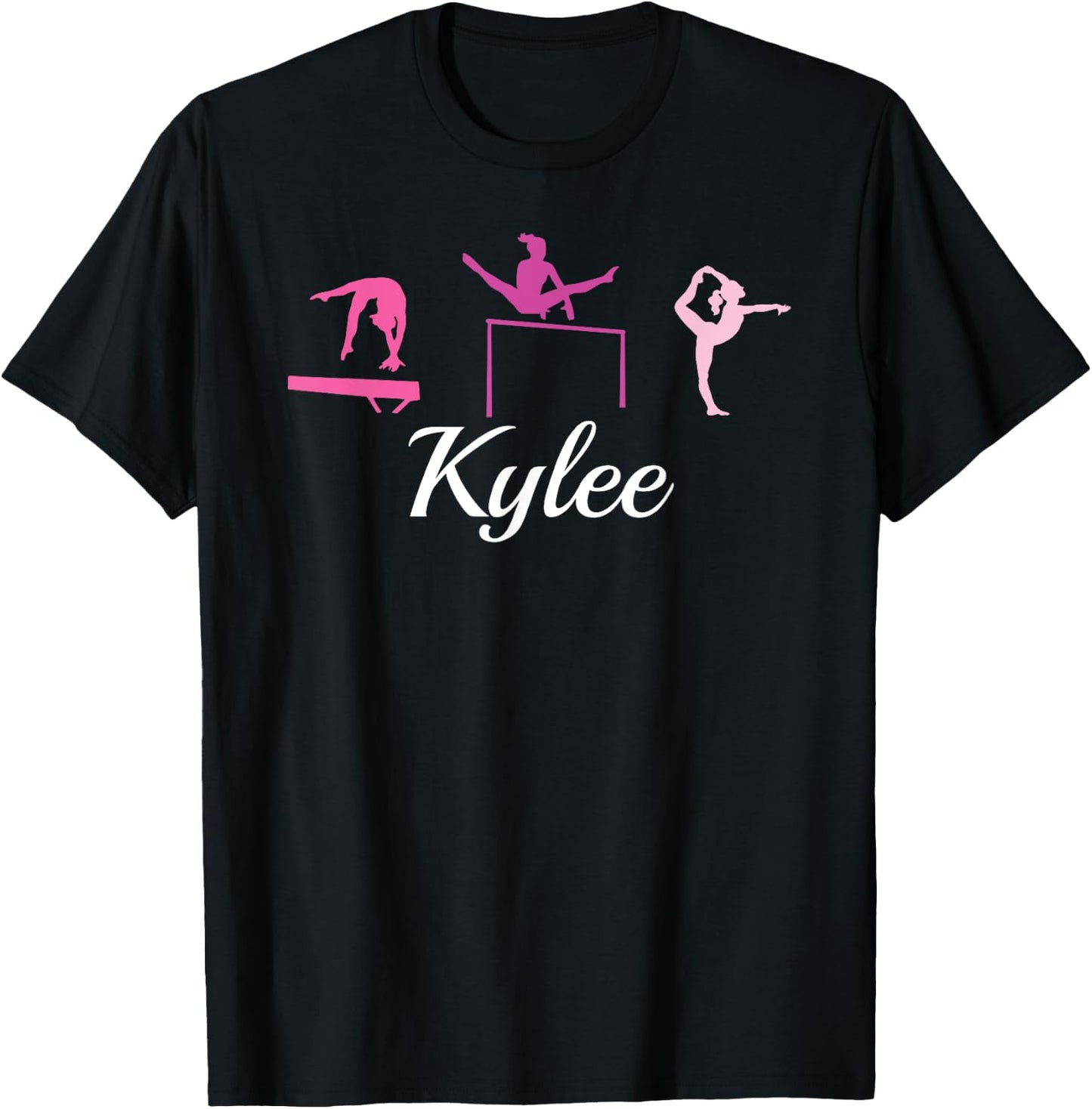 Kylee Name Gift Personalized Gymnastics T-Shirt - T-Shirt | Black