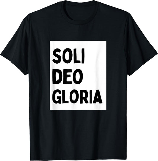Soli Deo Gloria - Minimalist Christian Religious Jesus T-Shirt - T-Shirt | Black