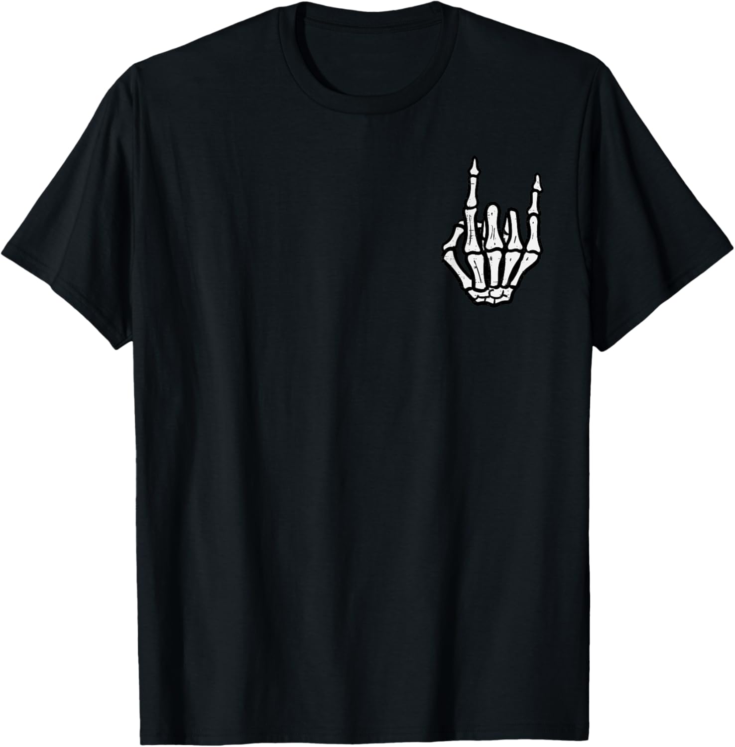 Punk Rock Skeleton Cool Rocker Halloween Men Women Boys Kids T-Shirt - T-Shirt | Black