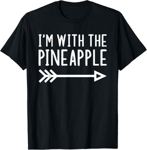 I'm With The Pineapple Funny Matching Lazy Halloween Costume T-Shirt - T-Shirt | Black
