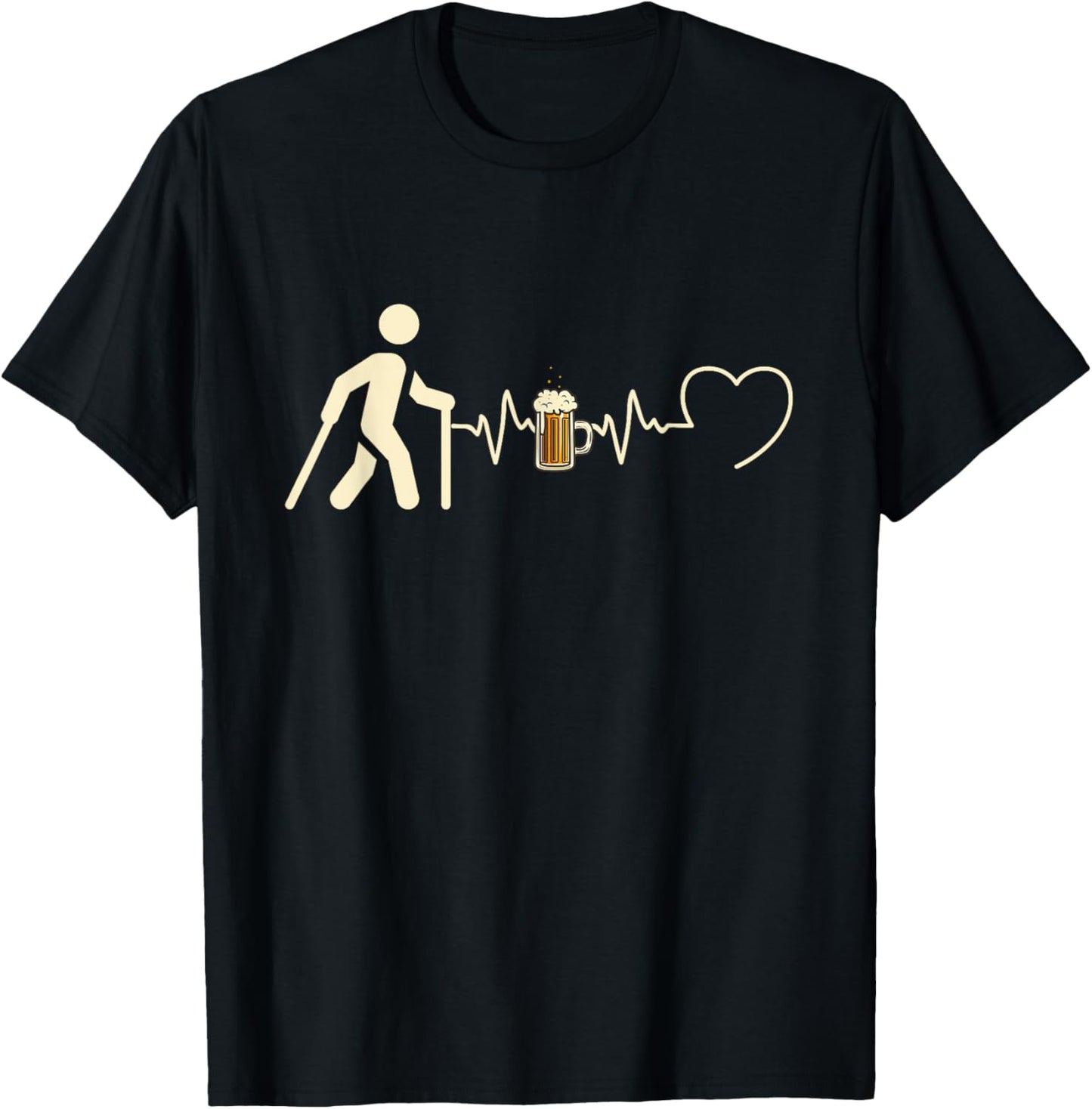 Nordic Walking Herren Humor Lustiges Geschenk T-Shirt - T-Shirt | Black