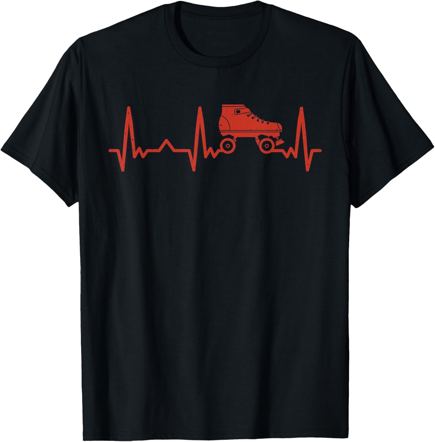 Heartbeat Love Roller Skating T-Shirt - T-Shirt | Black