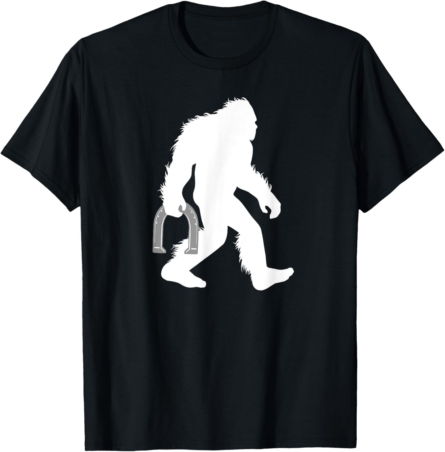 Bigfoot Horseshoe Shirt, Lawn Game Sasquatch Gift T-Shirt - T-Shirt | Black