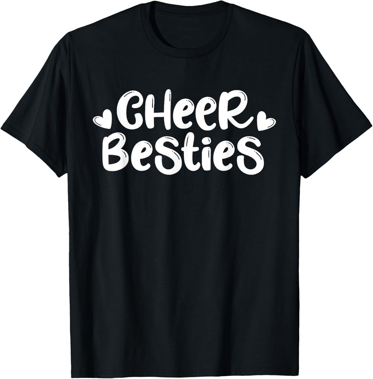 Cheer Besties Shirt Best Friend Matching Cheerleader Gift T-Shirt - T-Shirt | Black