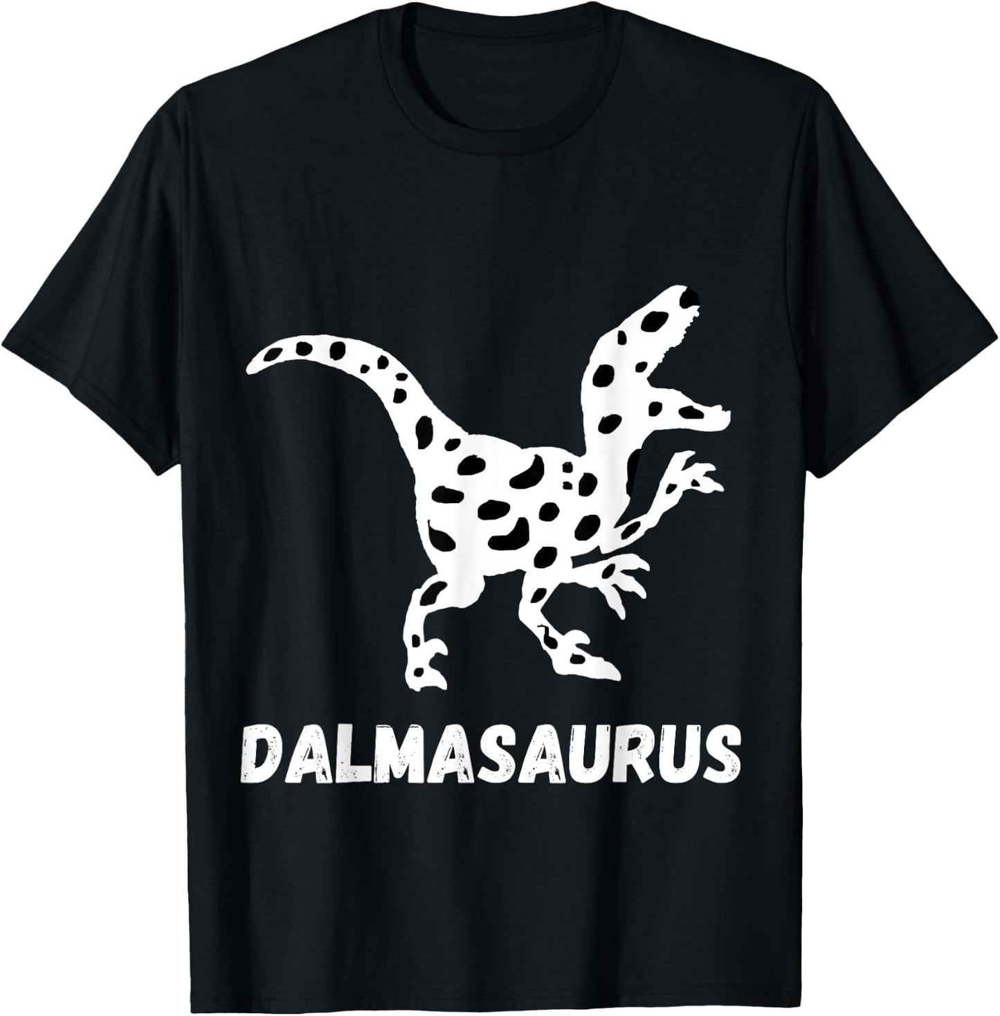 Dalmatian Saurus Funny Dalmatians Dog Dinosaur T- Rex Women Girls Kids T-Shirt - T-Shirt | Black