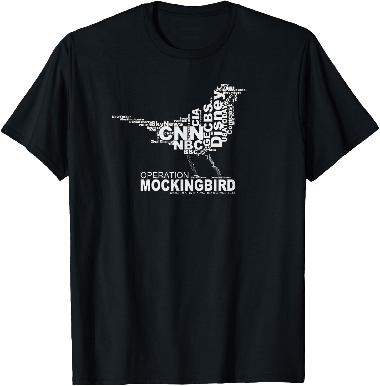 Operation Mockingbird Media Word Cloud T-Shirt - T-Shirt | Black
