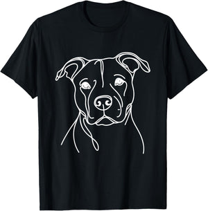 Line Art Dad Mom Dog - Pitbull Women T-Shirt - T-Shirt | Black