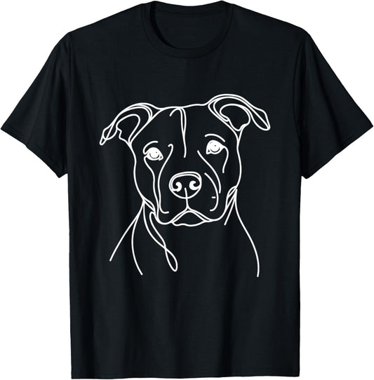 Line Art Dad Mom Dog - Pitbull Women T-Shirt - T-Shirt | Black