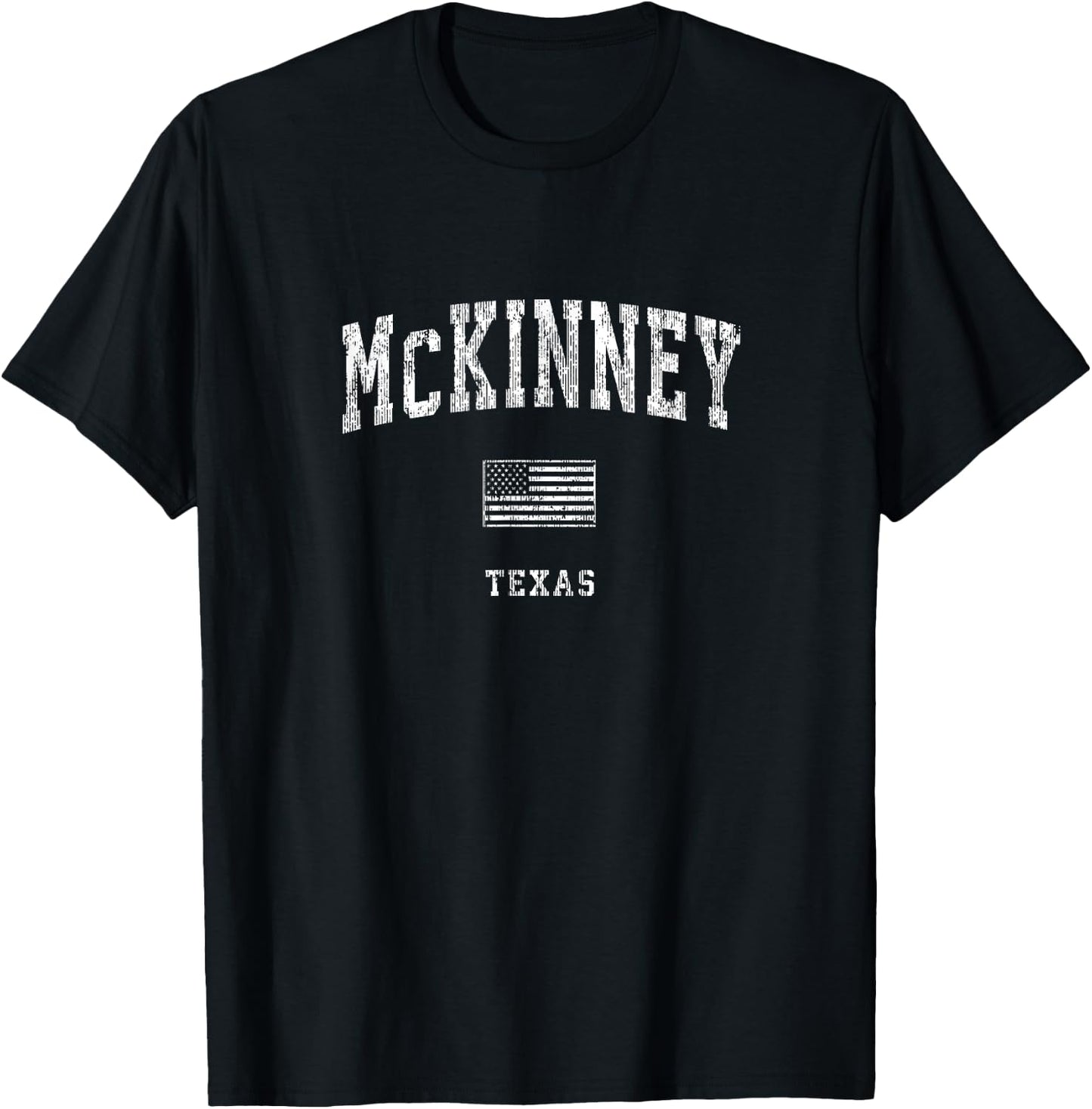 McKinney Texas TX Vintage American Flag T-Shirt - T-Shirt | Black