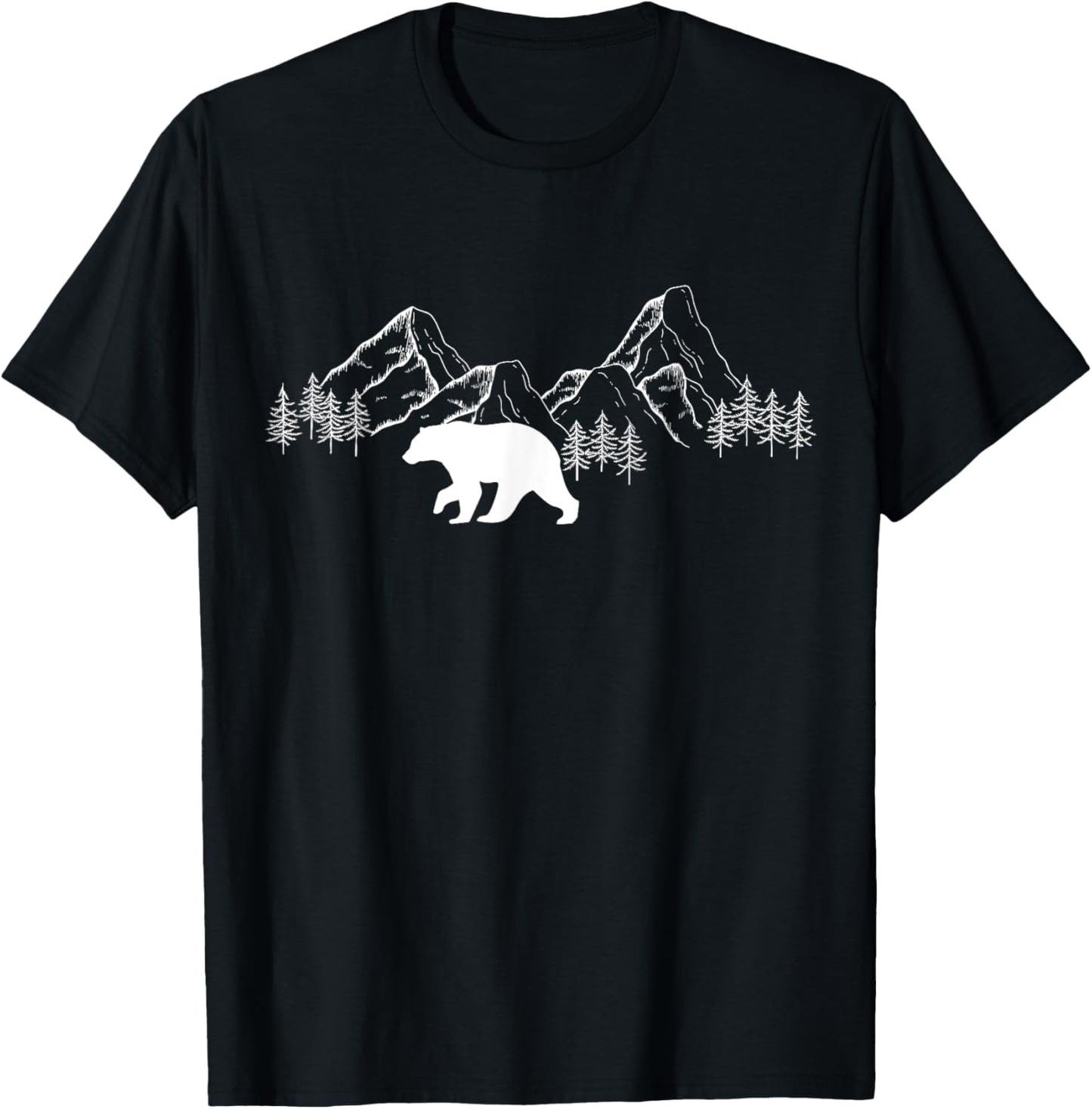 Trees Reflection Wildlife Nature Animal Bear Outdoor Forest T-Shirt - T-Shirt | Black