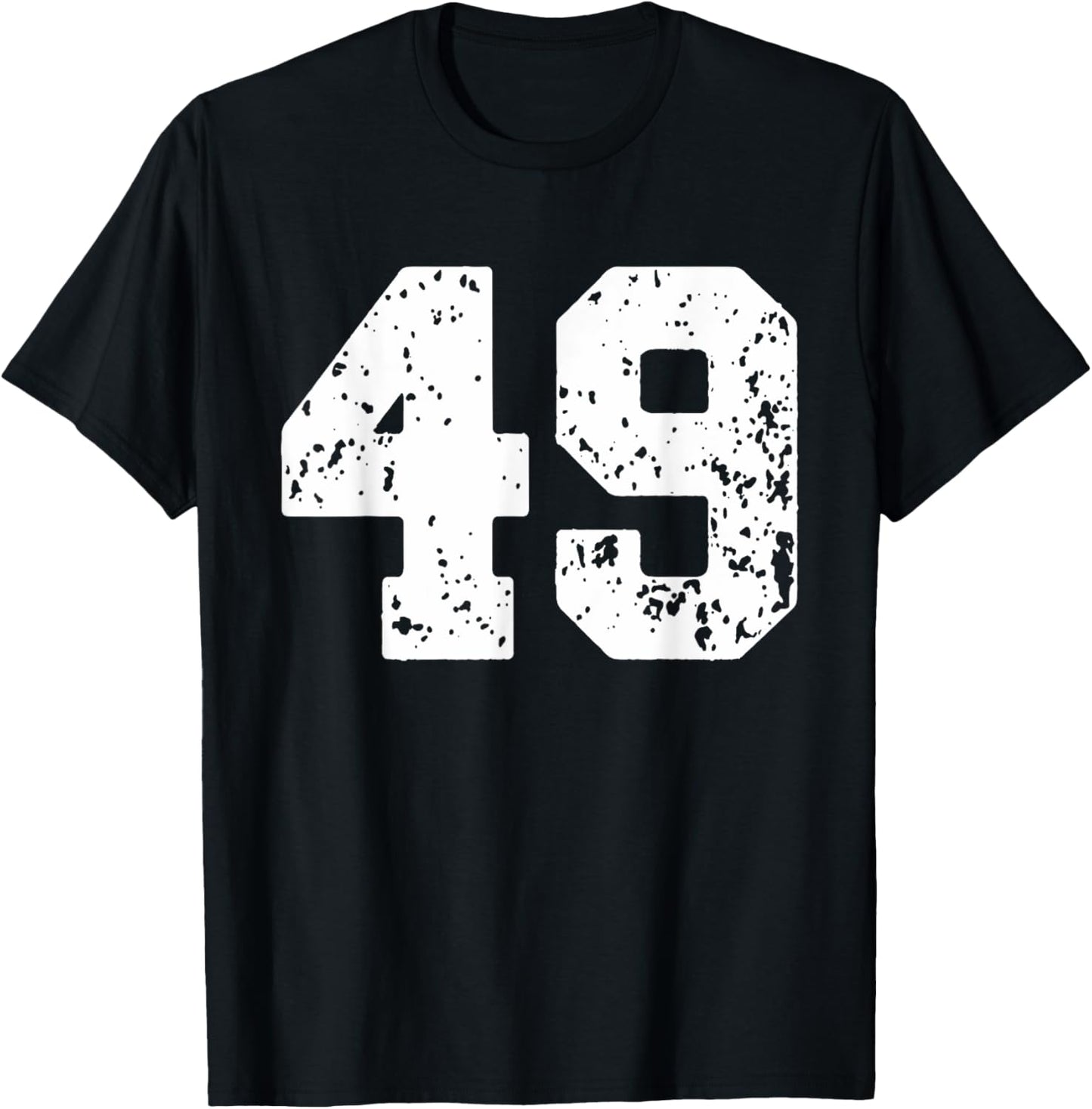 Number 49 White Best Classic College Style Birthday Funny T-Shirt - T-Shirt | Black