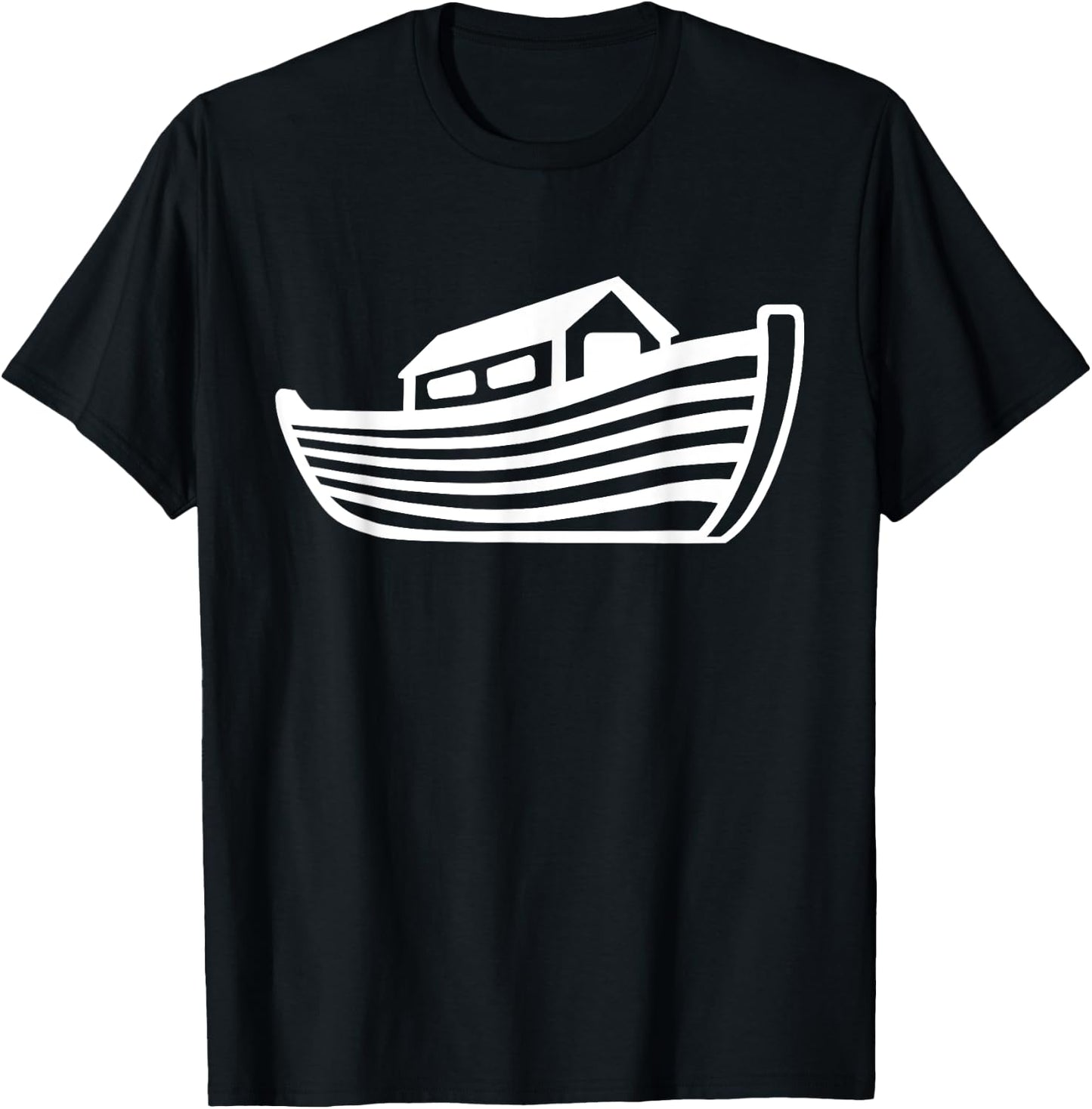 Noah's Ark Gifts Noah's Ark - Men's Adult - Black - Small - Short Sleeve - Boat Neck - Classic Fit - Modern - Animal Theme - Birthday Occasion T-Shirt - T-Shirt | Black