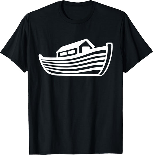Noah's Ark Gifts Noah's Ark - Men's Adult - Black - Small - Short Sleeve - Boat Neck - Classic Fit - Modern - Animal Theme - Birthday Occasion T-Shirt - T-Shirt | Black