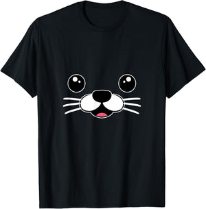 Cute Seal Costume Seal Face Sea Lion Kids T-Shirt - T-Shirt | Black