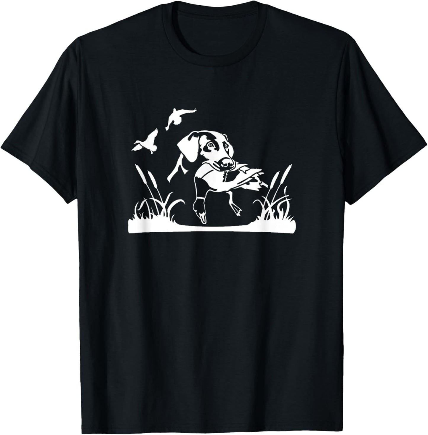 Bird Dog Duck Hunting Willow In The Marsh Hunter T-Shirt - T-Shirt | Black