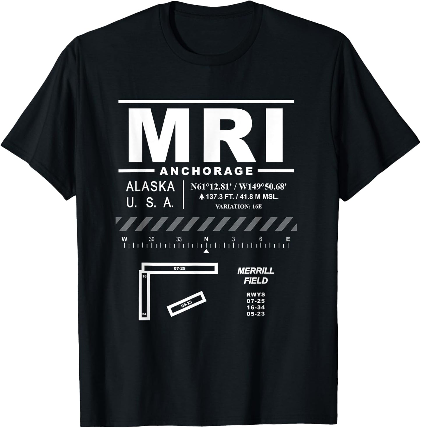 Merrill Field Anchorage Alaska MRI T-Shirt - T-Shirt | Black
