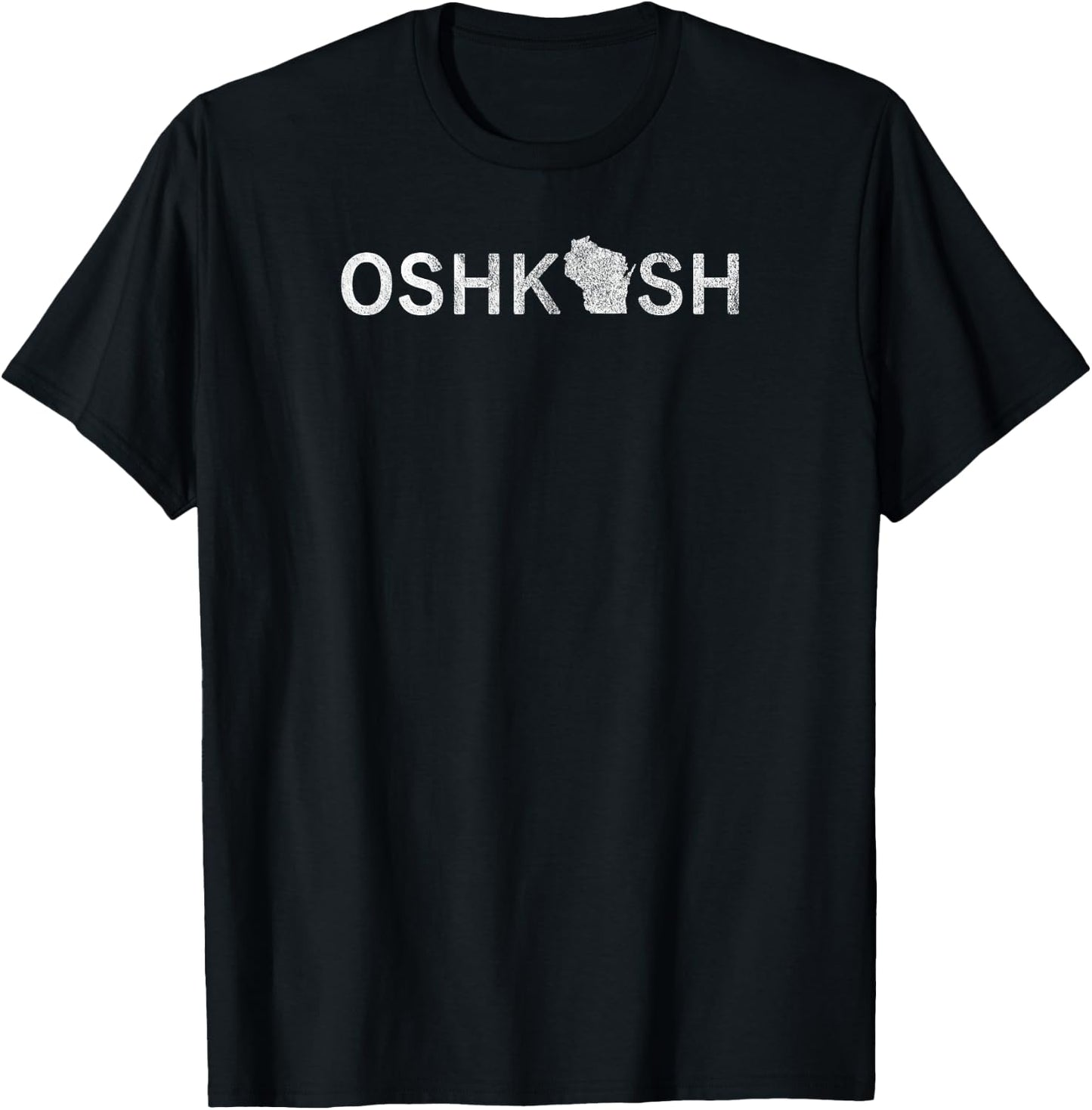 Oshkosh Wisconsin Map T-Shirt - T-Shirt | Black