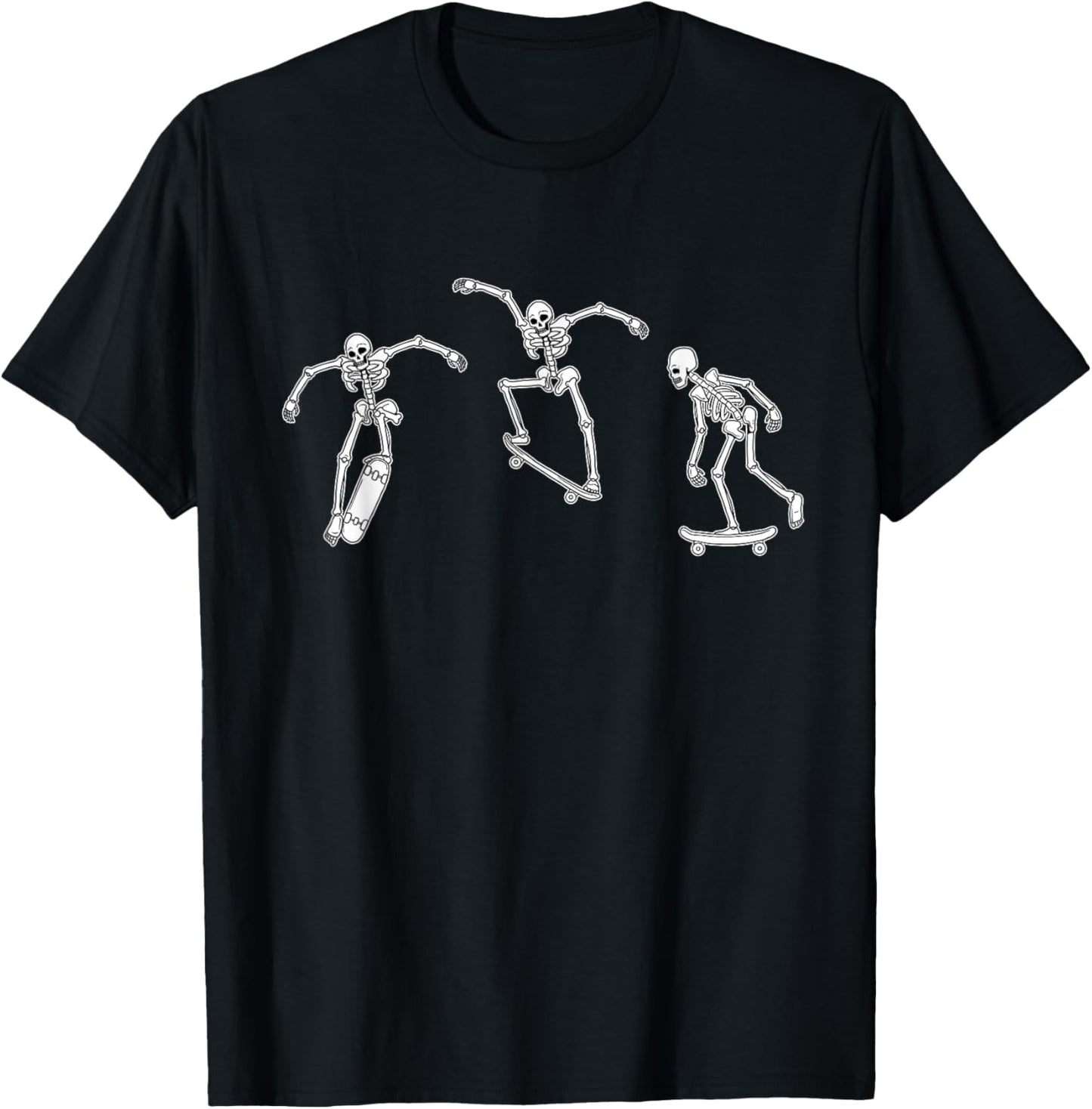 Skateboarding Skeletons Skeleton Skater Halloween Skate T-Shirt - T-Shirt | Black