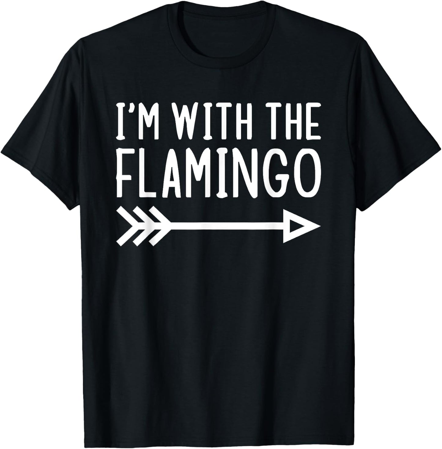 I'm With The Flamingo Funny Matching Lazy Halloween Costume T-Shirt - T-Shirt | Black