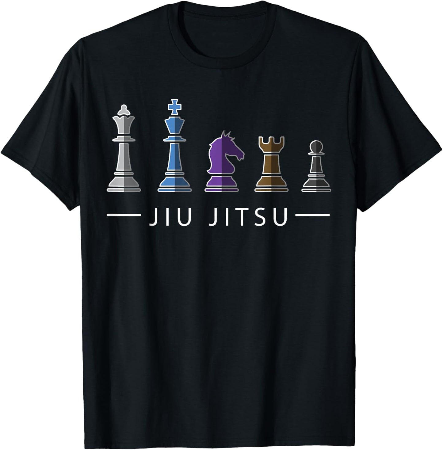 Funny BJJ Brazilian Jiu Jitsu Chess Belt Fighter MMA Gifts T-Shirt - T-Shirt | Black