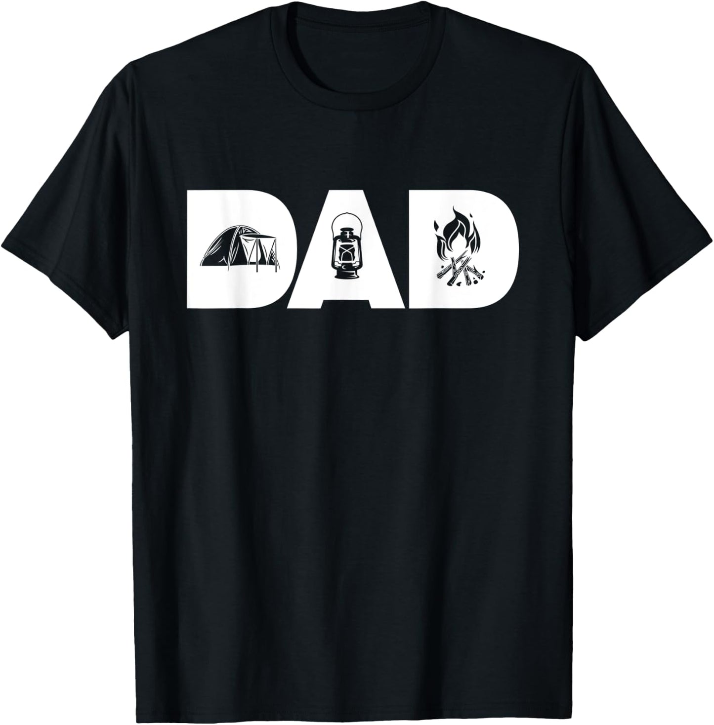 Dad The Camper Tent Camping Dad Father's Day Camper Gift T-Shirt - T-Shirt | Black