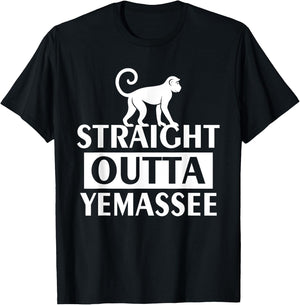 Straight Outta Yemassee Monkey Meme T-Shirt - T-Shirt | Black