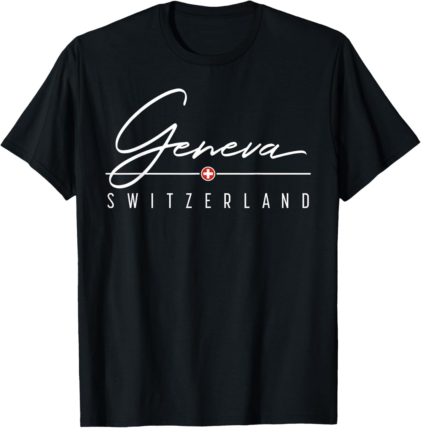 Geneva Switzerland Shirt , Men, Girls & Boys T-Shirt - T-Shirt | Black