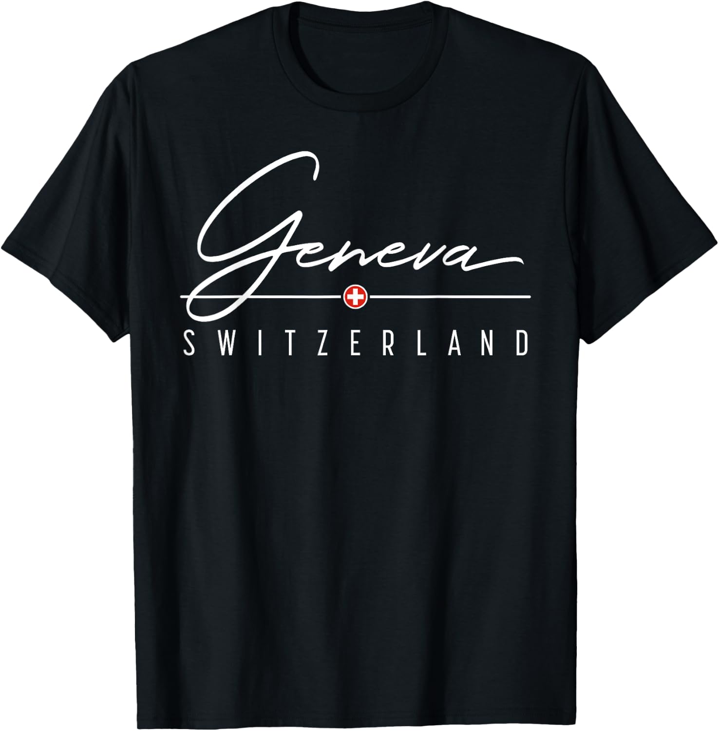 Geneva Switzerland Shirt , Men, Girls & Boys T-Shirt - T-Shirt | Black