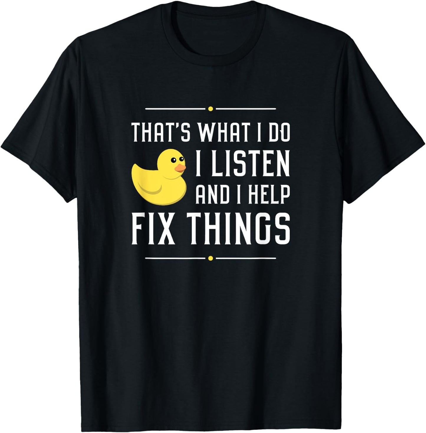 Rubber Duck Debugging Fix Things Funny Programmer T-Shirt - T-Shirt | Black
