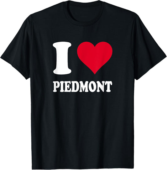 Red Heart I Love Piedmont T-Shirt - T-Shirt | Black