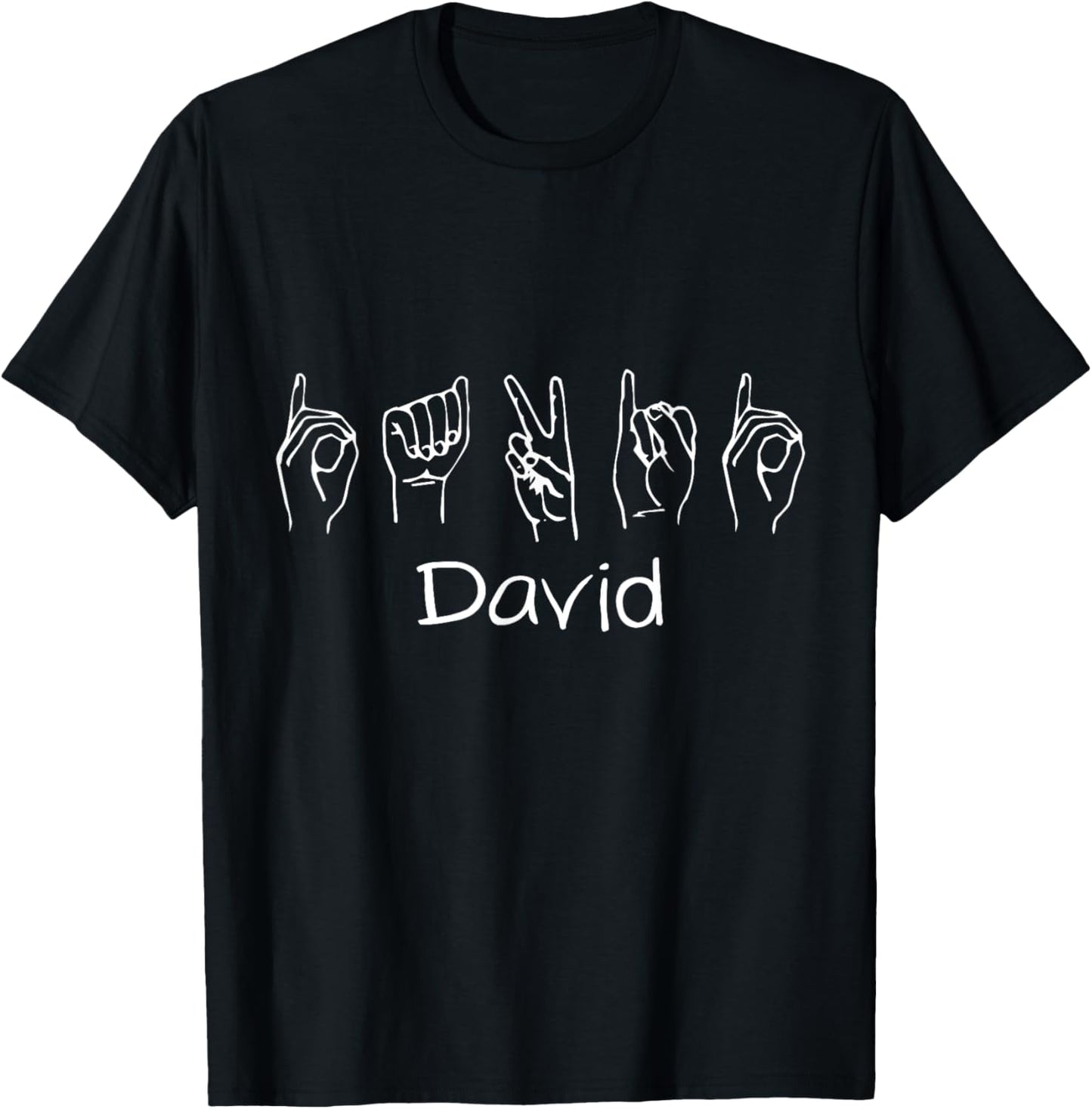 David Sign Language ASL Hand Symbol Interpreter T-Shirt - T-Shirt | Black