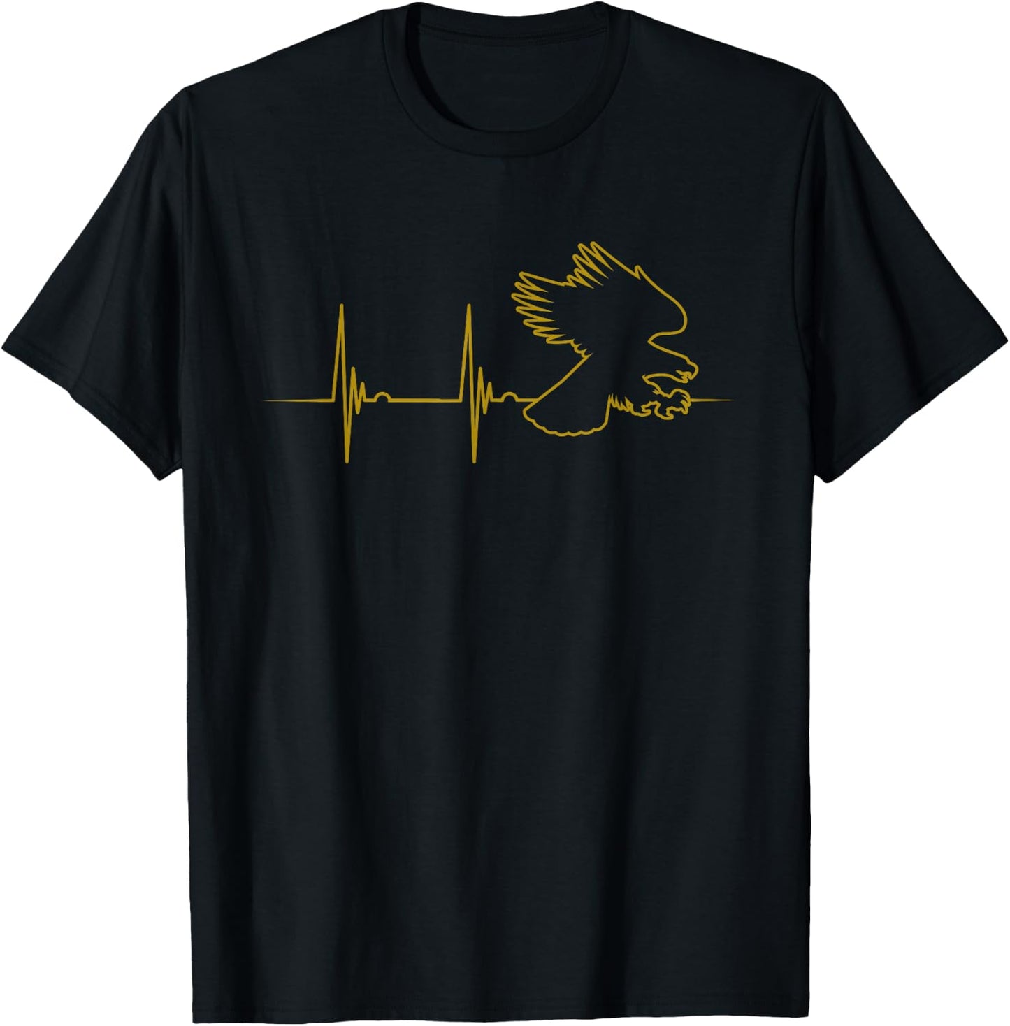 Great USA Eagle Heartbeat Funny American Bird Gift Men Women T-Shirt - T-Shirt | Black