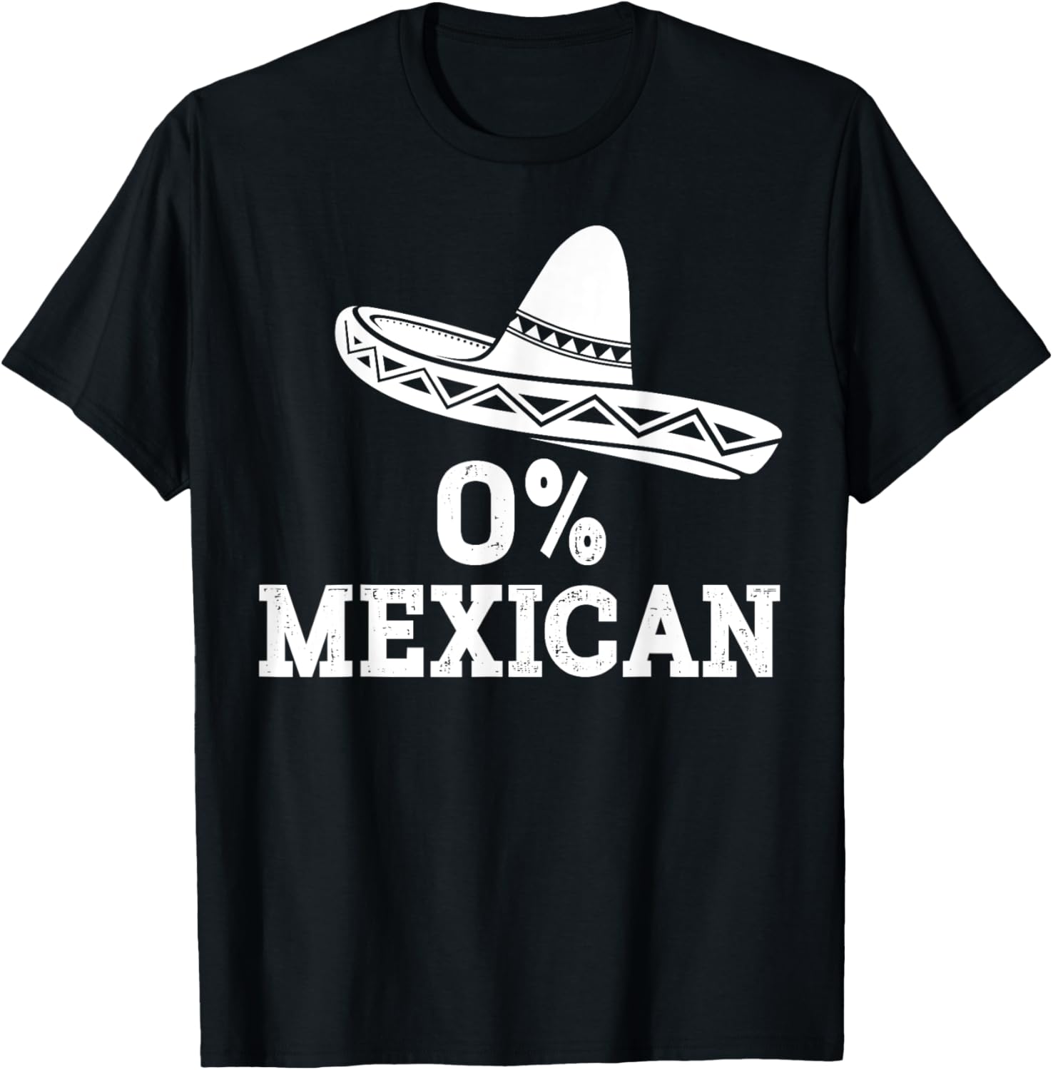 Funny 0% Mexican with sombrero for Cinco de Mayo costume T-Shirt - T-Shirt | Black