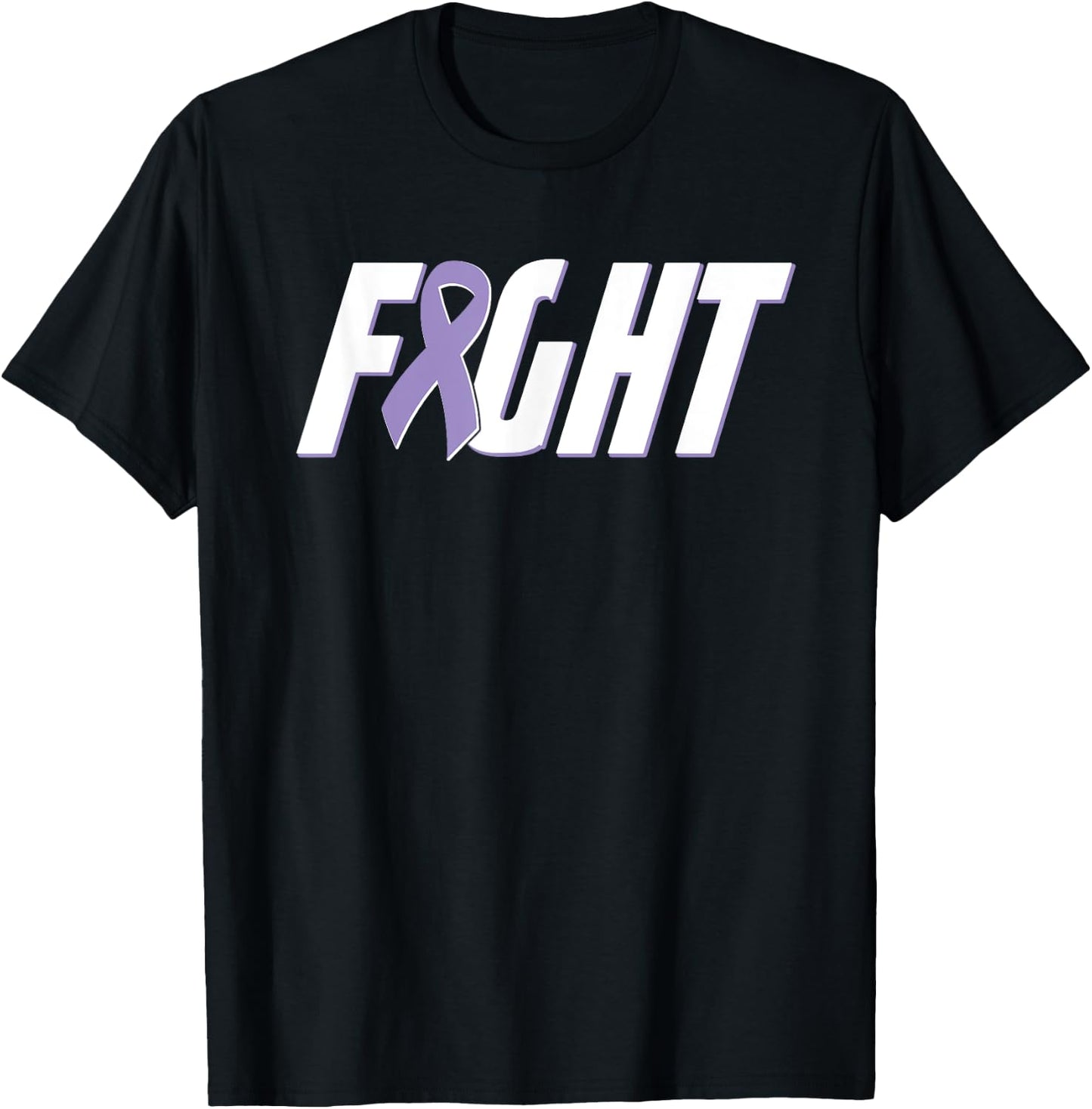 Fight Testicular Cancer - Orchid Purple Awareness Ribbon T-Shirt - T-Shirt | Black