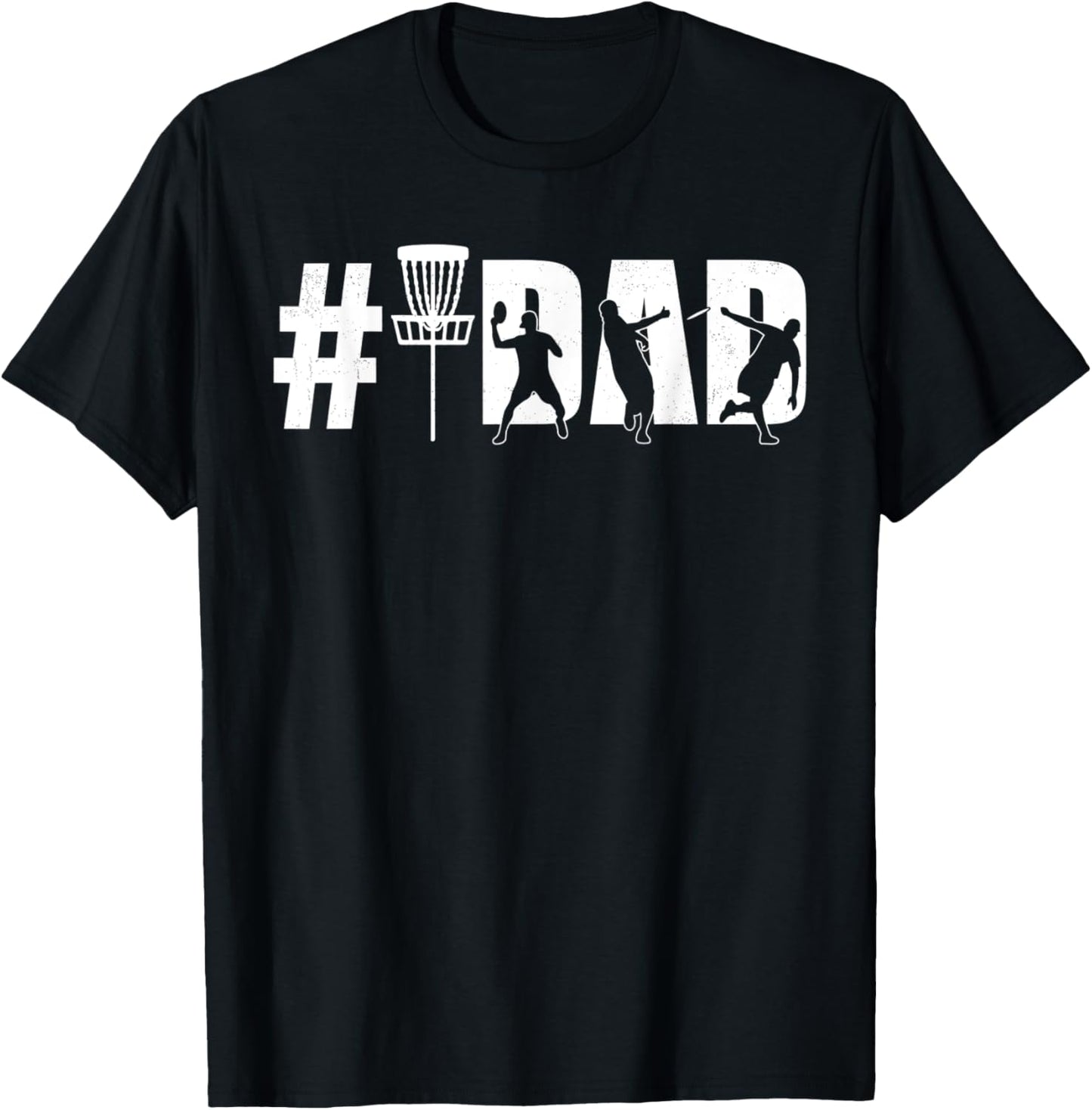 Number One Disc Golf Dad Father's Day #1 Daddy Flying Disc T-Shirt - T-Shirt | Black