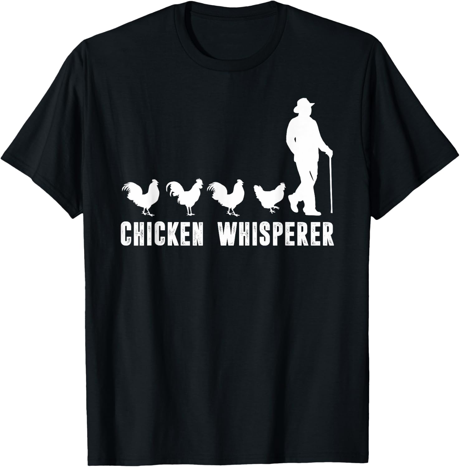 Funny Chicken Whisperer, Girls Boys Farm Animal, Farmer T-Shirt - T-Shirt | Black