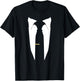 Suit Tie Wedding Tuxedo Prom Bachelor Ceremony T-Shirt - T-Shirt | Black