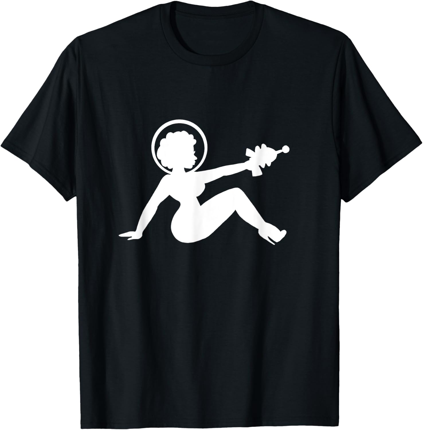 Retro Space Babe Mudflap Girl Pinup T-Shirt - T-Shirt | Black