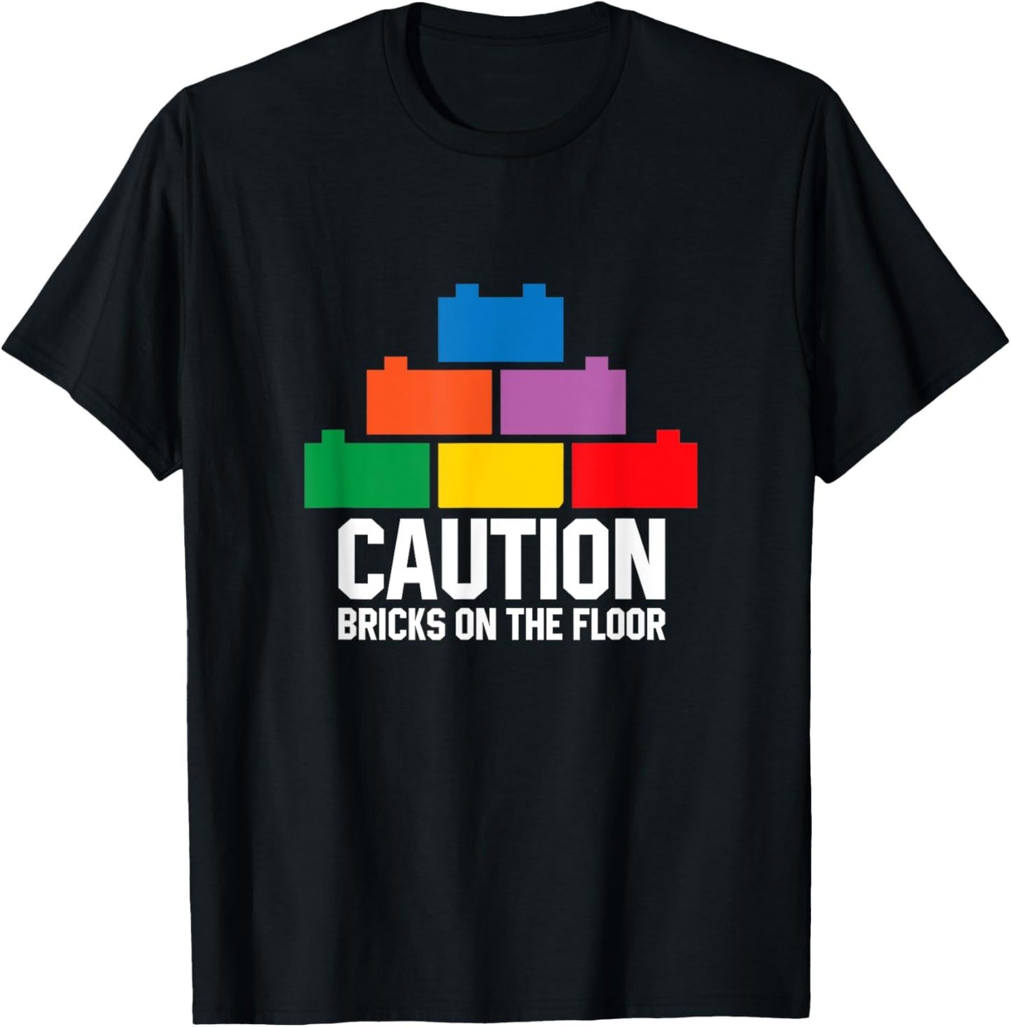 Bricks On The Floor Blocks Building Brick Builder Toys T-Shirt - T-Shirt | Black