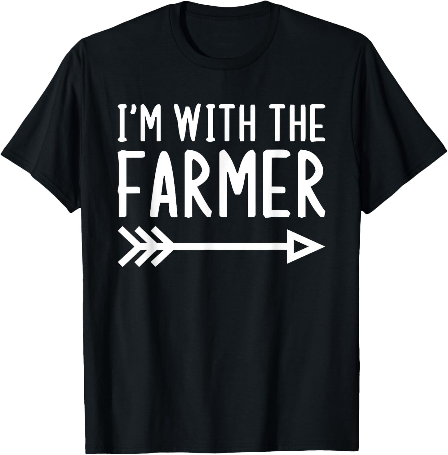 I'm With The Farmer Funny Matching Halloween Couple Costume T-Shirt - T-Shirt | Black