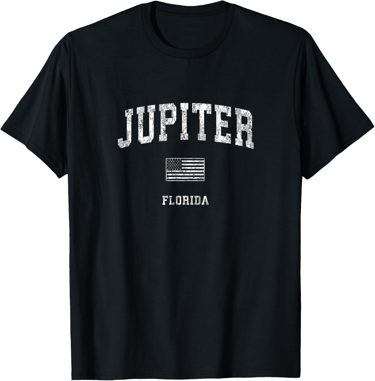 Jupiter Florida FL Vintage American Flag Women Kids Men T-Shirt - T-Shirt | Black